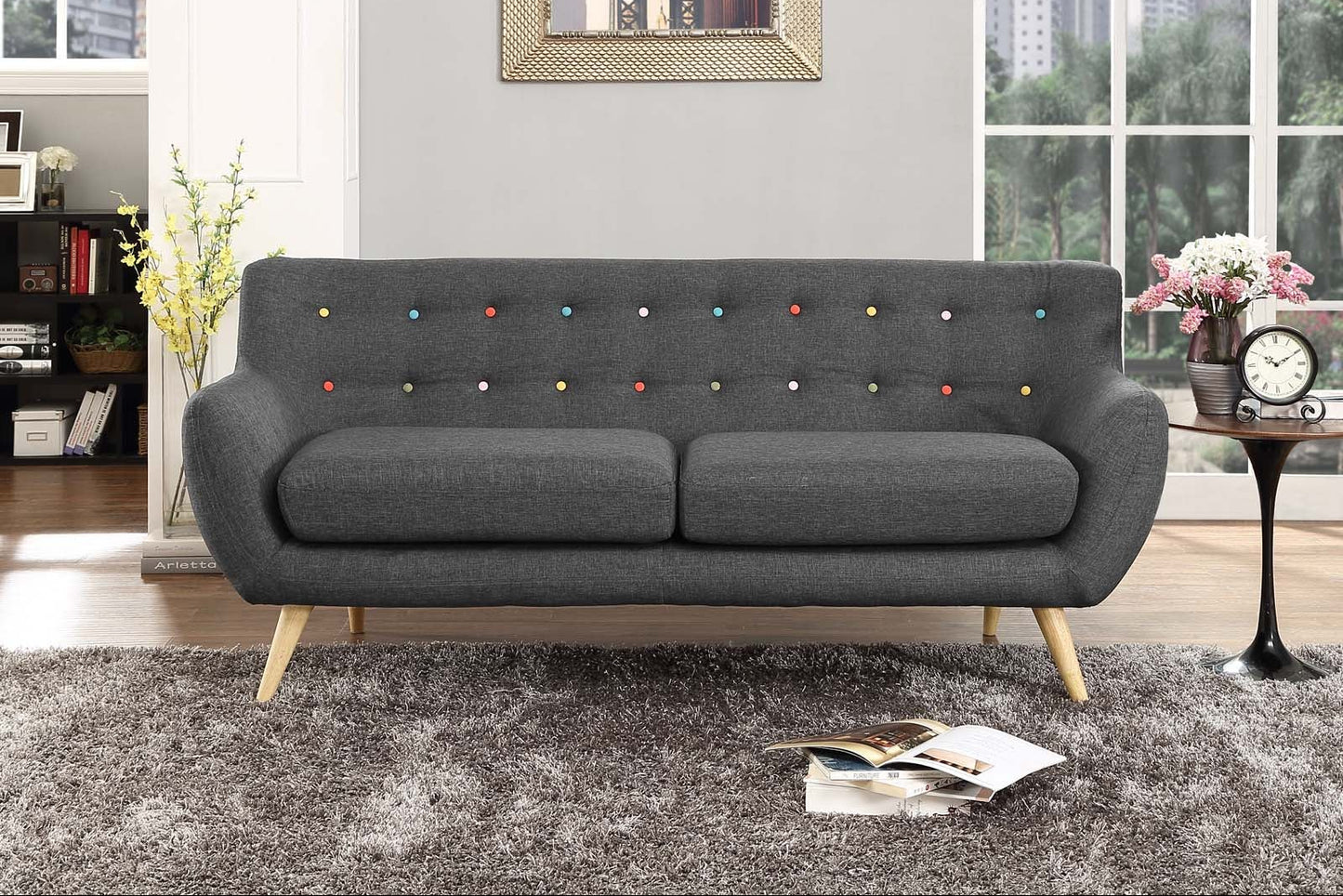 Remark Upholstered Fabric Sofa FREE SHIPPING.