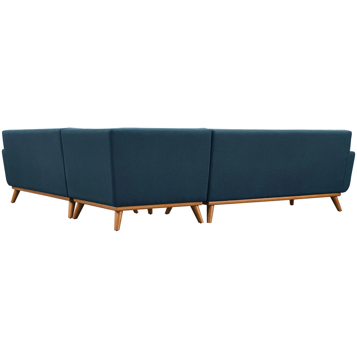 Engage L-Shaped Upholstered Fabric Sectional Sofa in Azure FREE SHIPPING.