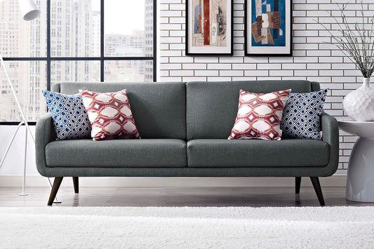 Verve Upholstered Fabric Sofa in Gray FREE SHIPPING.