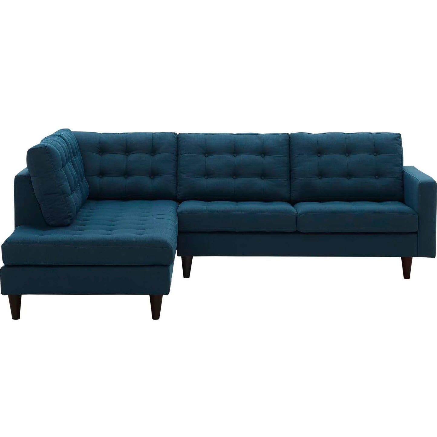 Empress 2 Piece Upholstered Fabric Left Facing Bumper Sectional FREE SHIPPING.