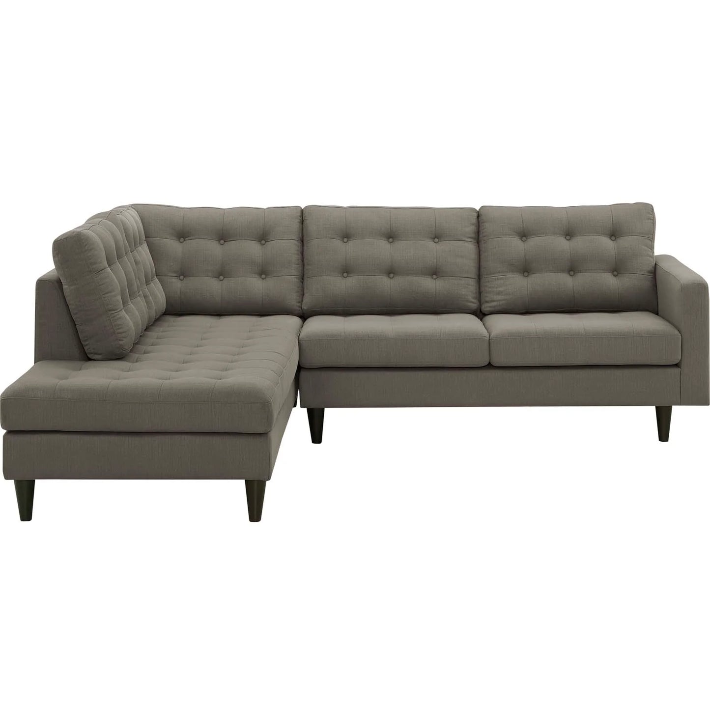 Empress 2 Piece Upholstered Fabric Left Facing Bumper Sectional FREE SHIPPING.