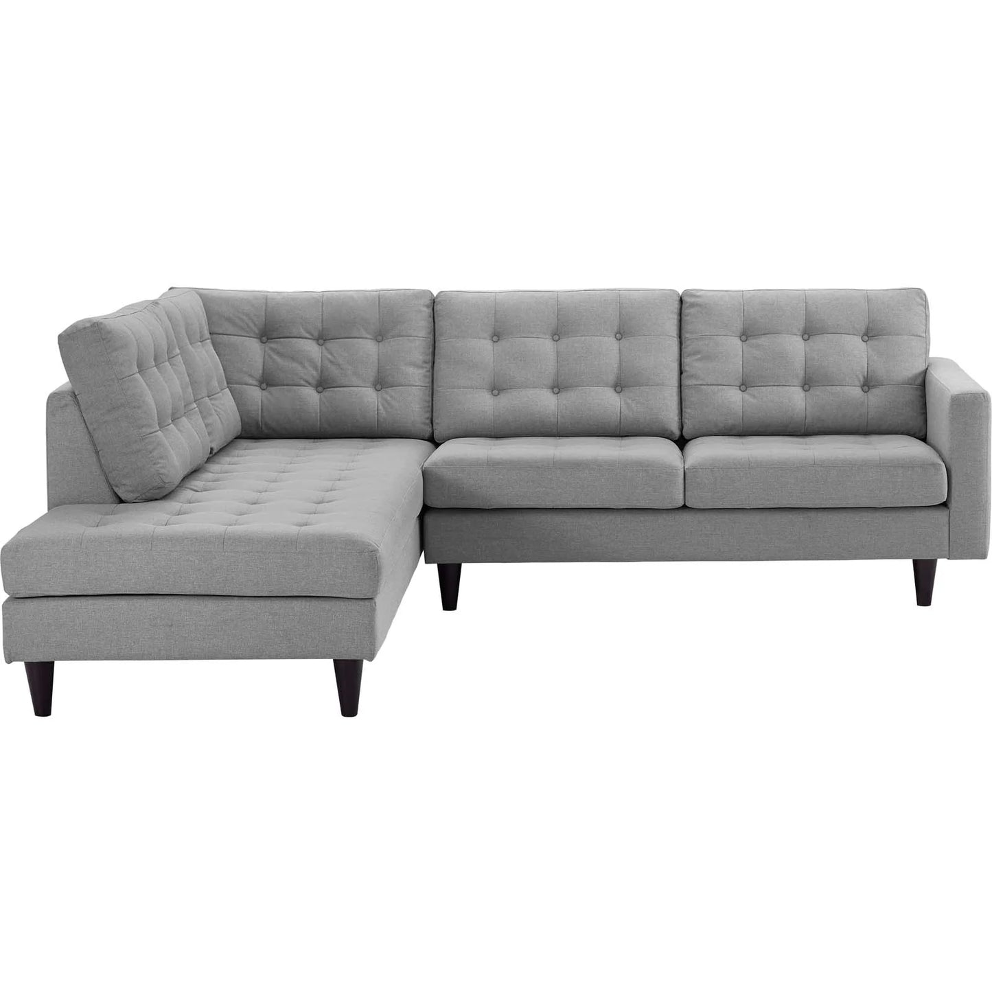 Empress 2 Piece Upholstered Fabric Left Facing Bumper Sectional FREE SHIPPING.