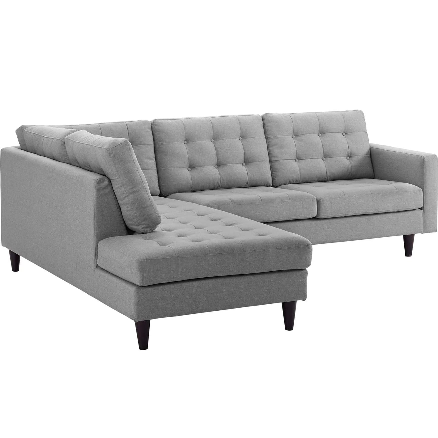 Empress 2 Piece Upholstered Fabric Left Facing Bumper Sectional FREE SHIPPING.
