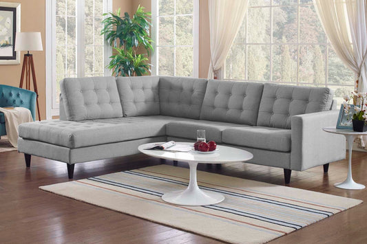 Empress 2 Piece Upholstered Fabric Left Facing Bumper Sectional FREE SHIPPING.