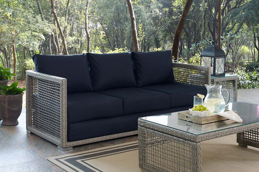 Aura Outdoor Patio Wicker Rattan Sofa FREE SHIPPING.