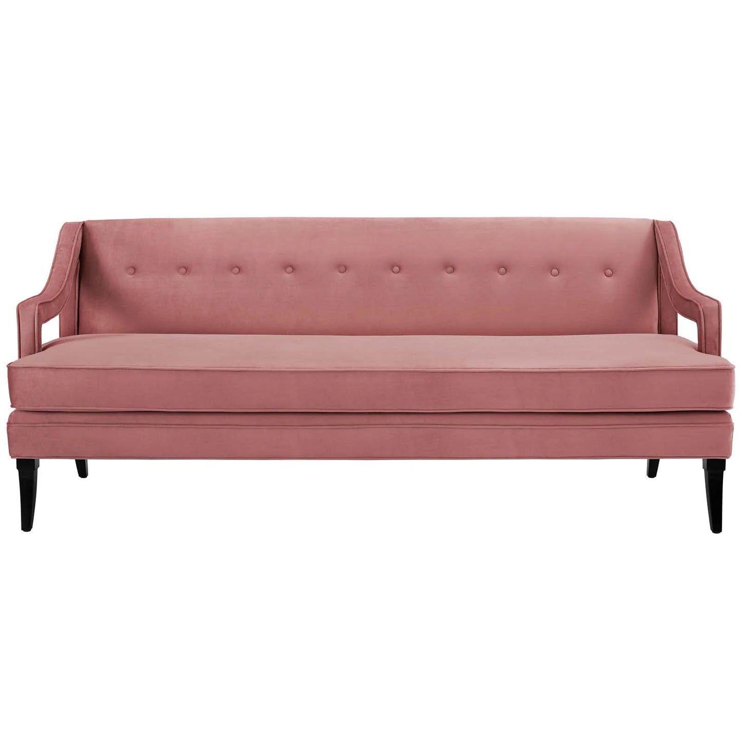 Concur Button Tufted Performance Velvet Sofa in Dusty Rose FREE SHIPPING.