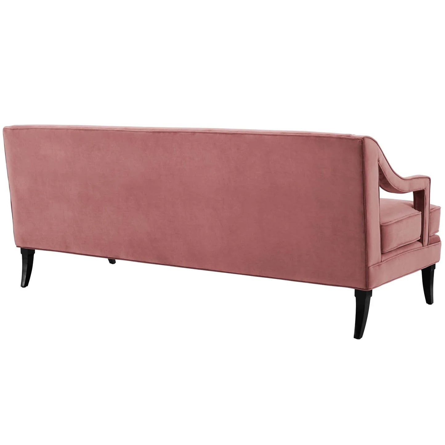 Concur Button Tufted Performance Velvet Sofa in Dusty Rose FREE SHIPPING.