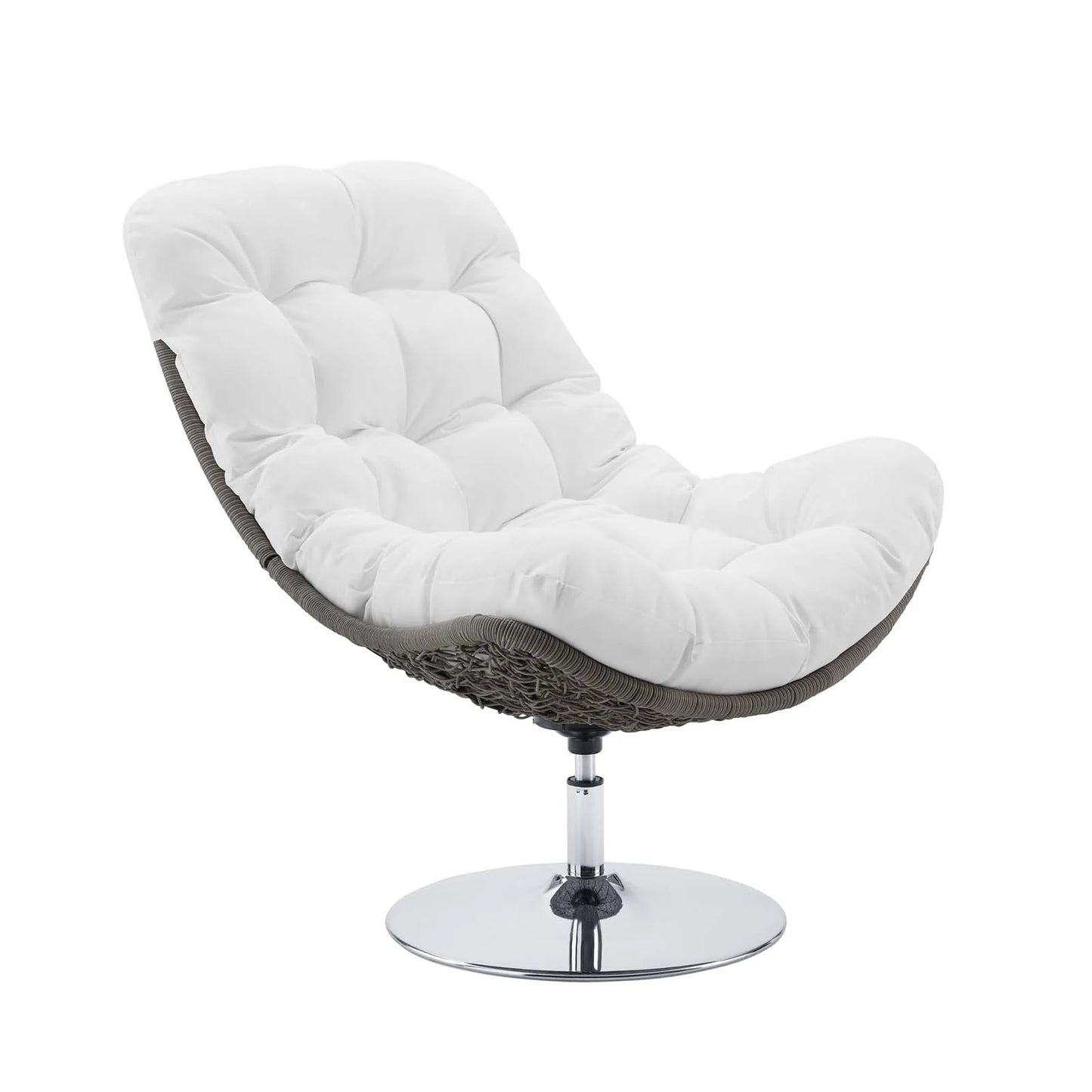 Brighton Wicker Rattan Outdoor Patio Swivel Lounge Chair. - Venini Furniture 