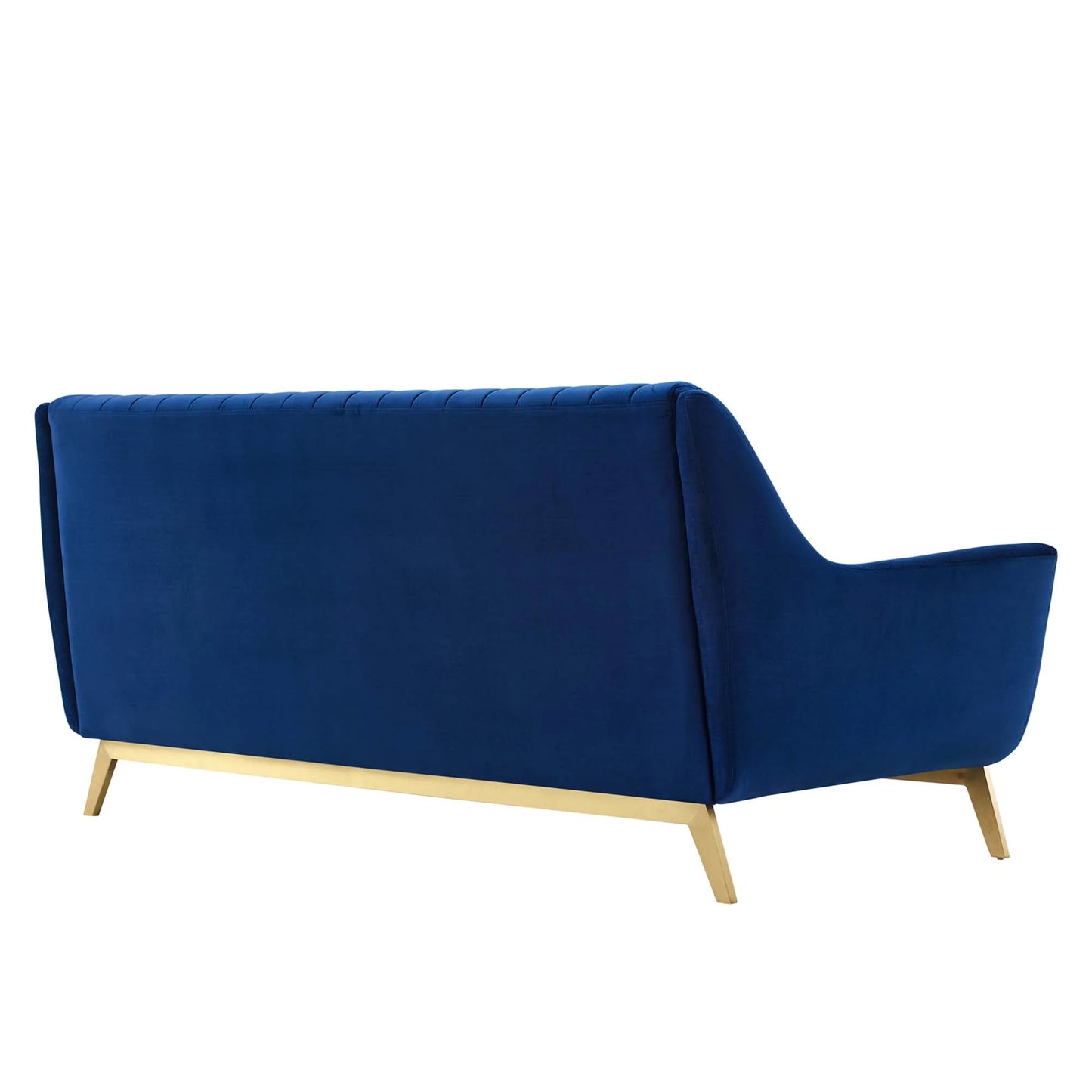 Winsome Channel Tufted Performance Velvet Sofa in Navy FREE SHIPPING.