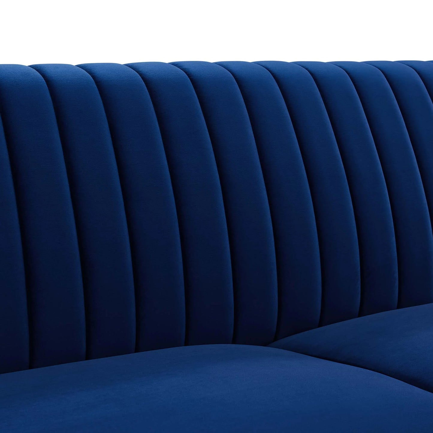 Winsome Channel Tufted Performance Velvet Sofa in Navy FREE SHIPPING.