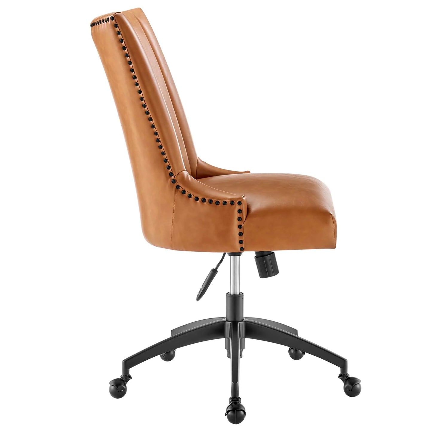 Empower Channel Tufted Vegan Leather Office Chair in Black Tan FREE SHIPPING.