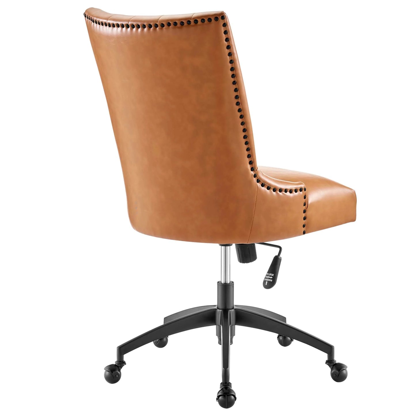 Empower Channel Tufted Vegan Leather Office Chair in Black Tan FREE SHIPPING.