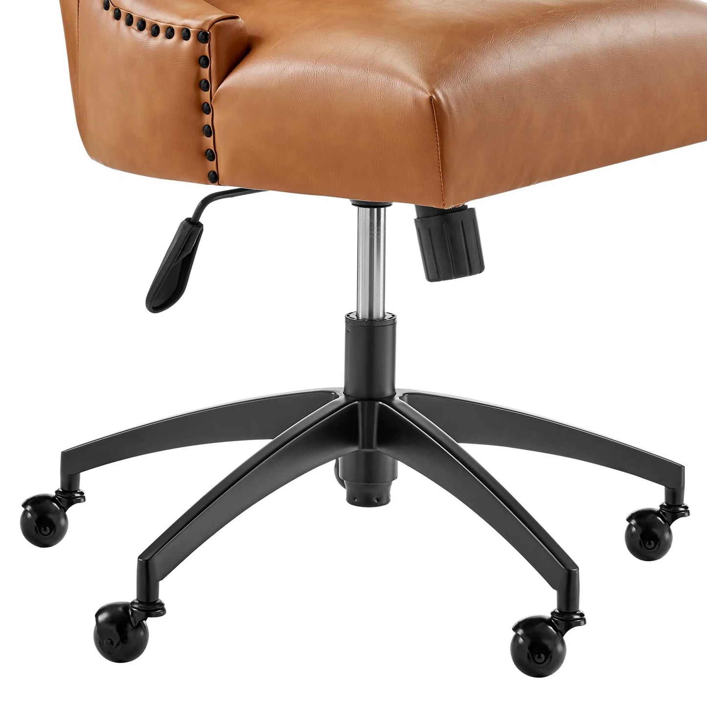 Empower Channel Tufted Vegan Leather Office Chair in Black Tan FREE SHIPPING.