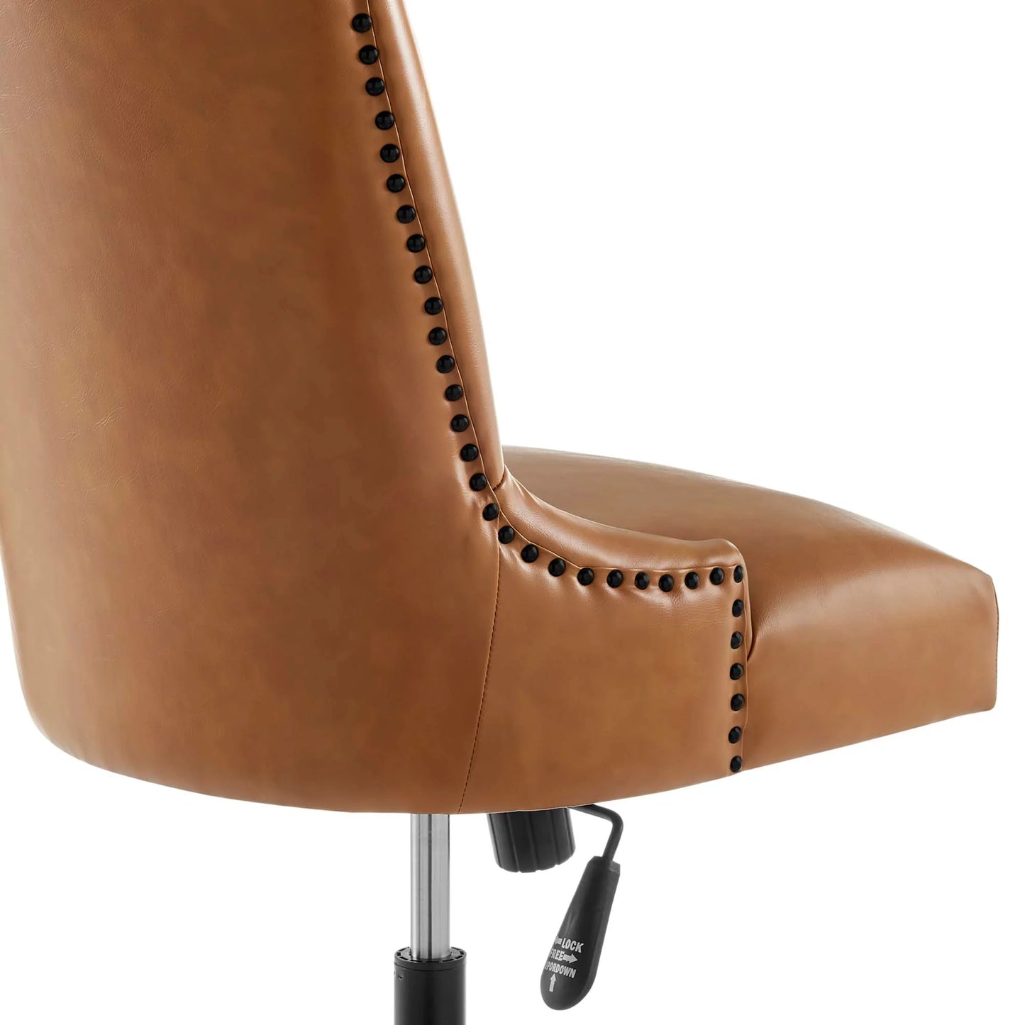 Empower Channel Tufted Vegan Leather Office Chair in Black Tan FREE SHIPPING.