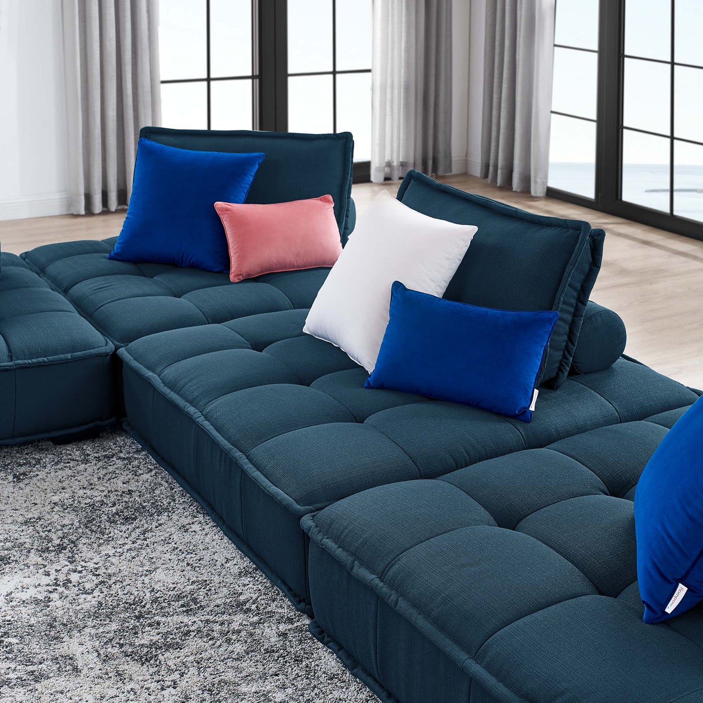 Saunter 4-Piece Tufted Fabric Fabric Sectional Sofa FREE SHIPPING.