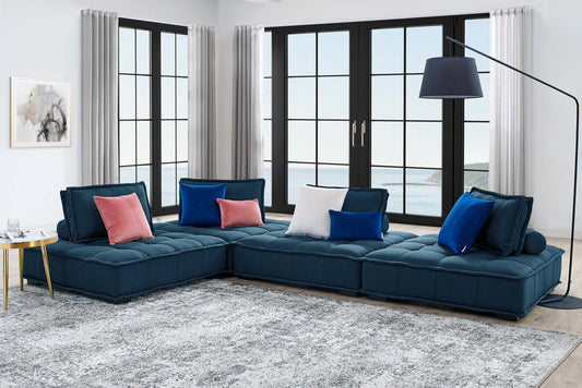 Saunter 4-Piece Tufted Fabric Fabric Sectional Sofa FREE SHIPPING.