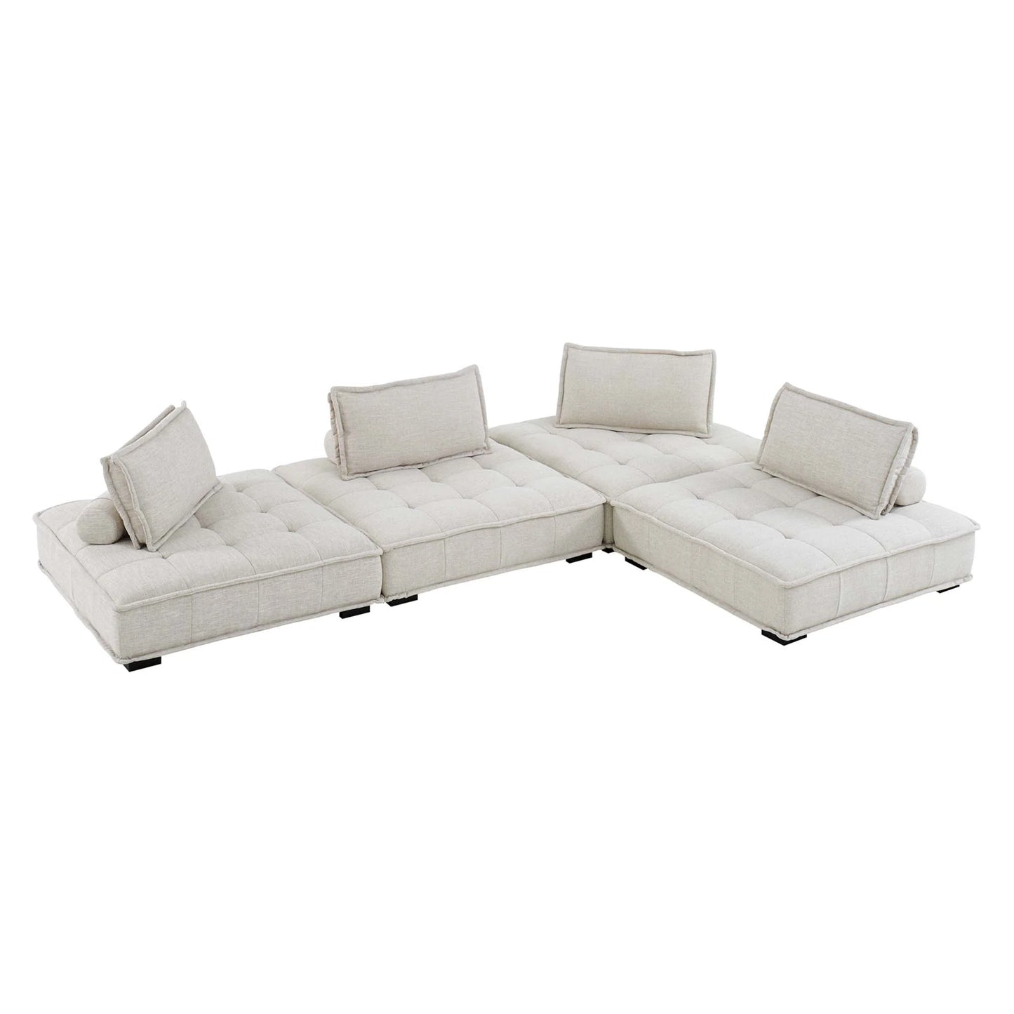 Saunter 4-Piece Tufted Fabric Fabric Sectional Sofa FREE SHIPPING.