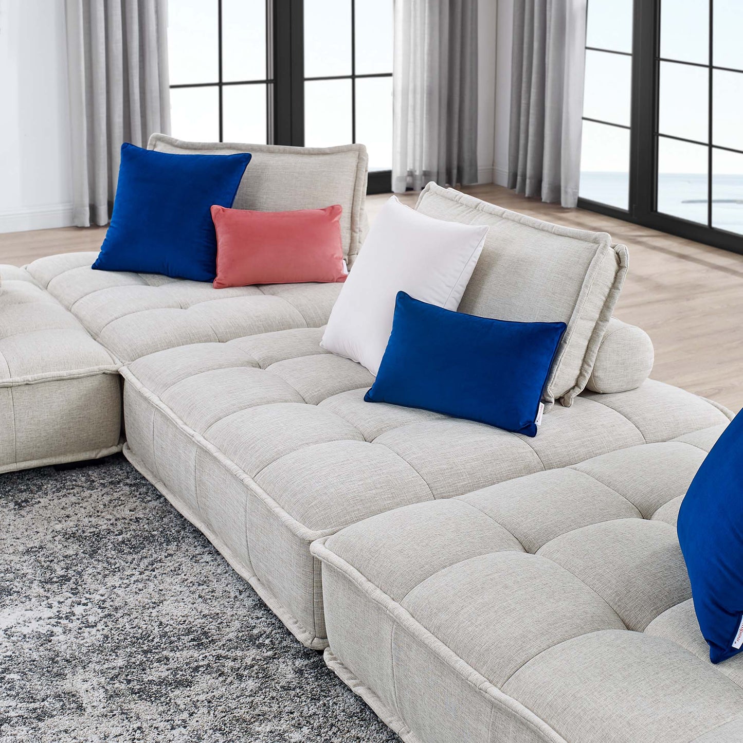 Saunter 4-Piece Tufted Fabric Fabric Sectional Sofa FREE SHIPPING.