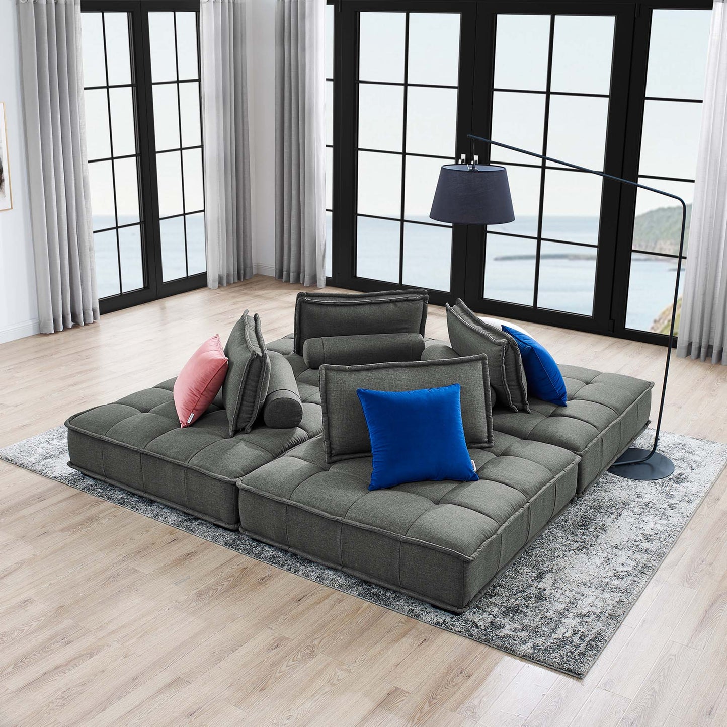 Saunter 4-Piece Tufted Fabric Fabric Sectional Sofa FREE SHIPPING.