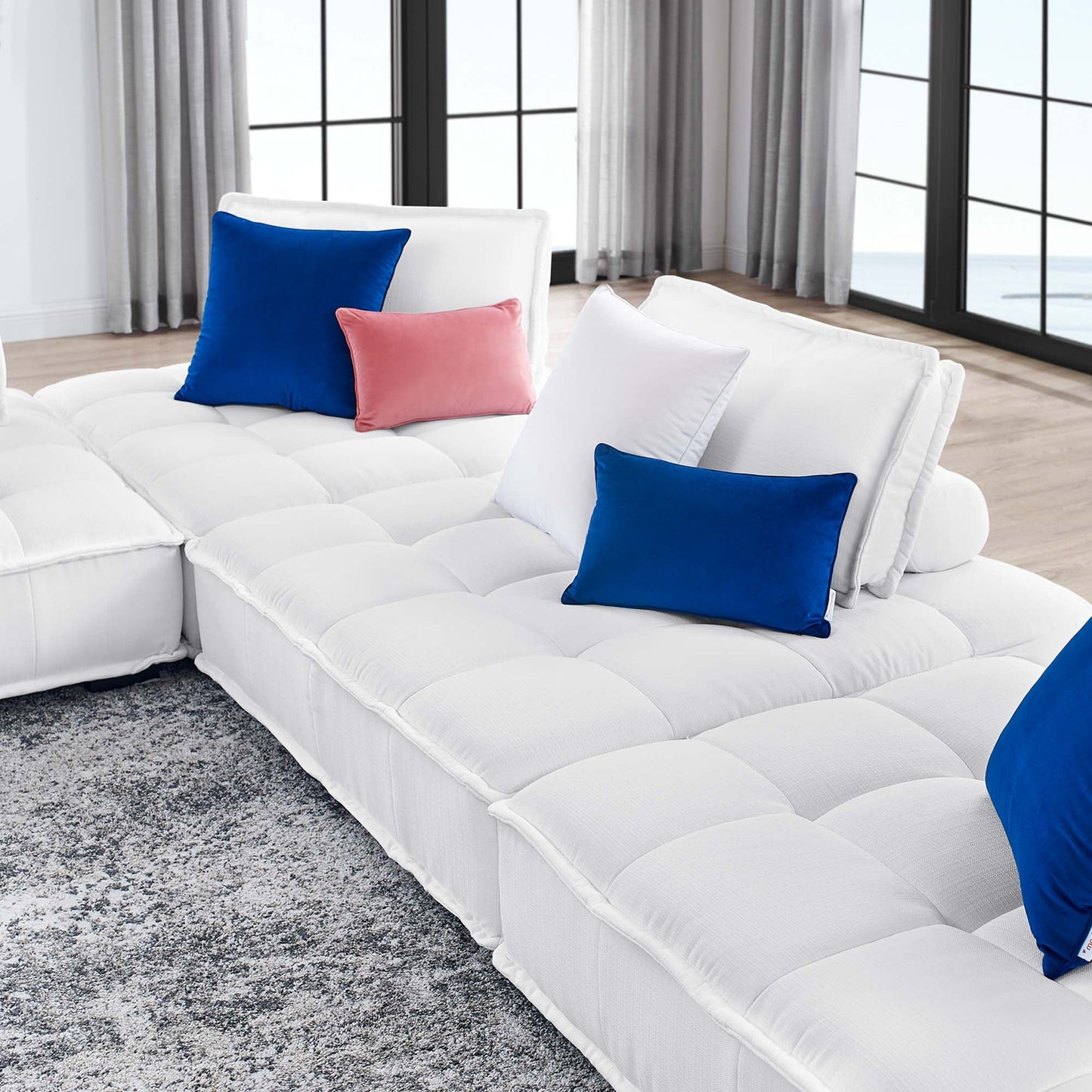Saunter 4-Piece Tufted Fabric Fabric Sectional Sofa FREE SHIPPING.