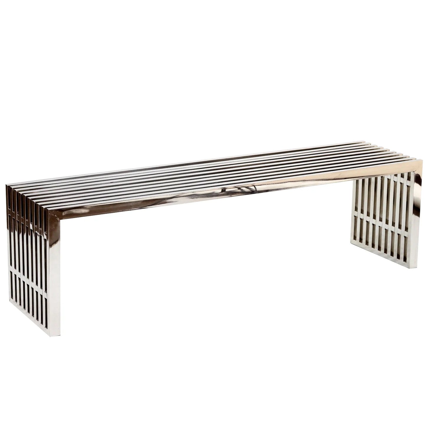 Gridiron Large Stainless Steel Bench in Silver FREE SHIPPING.