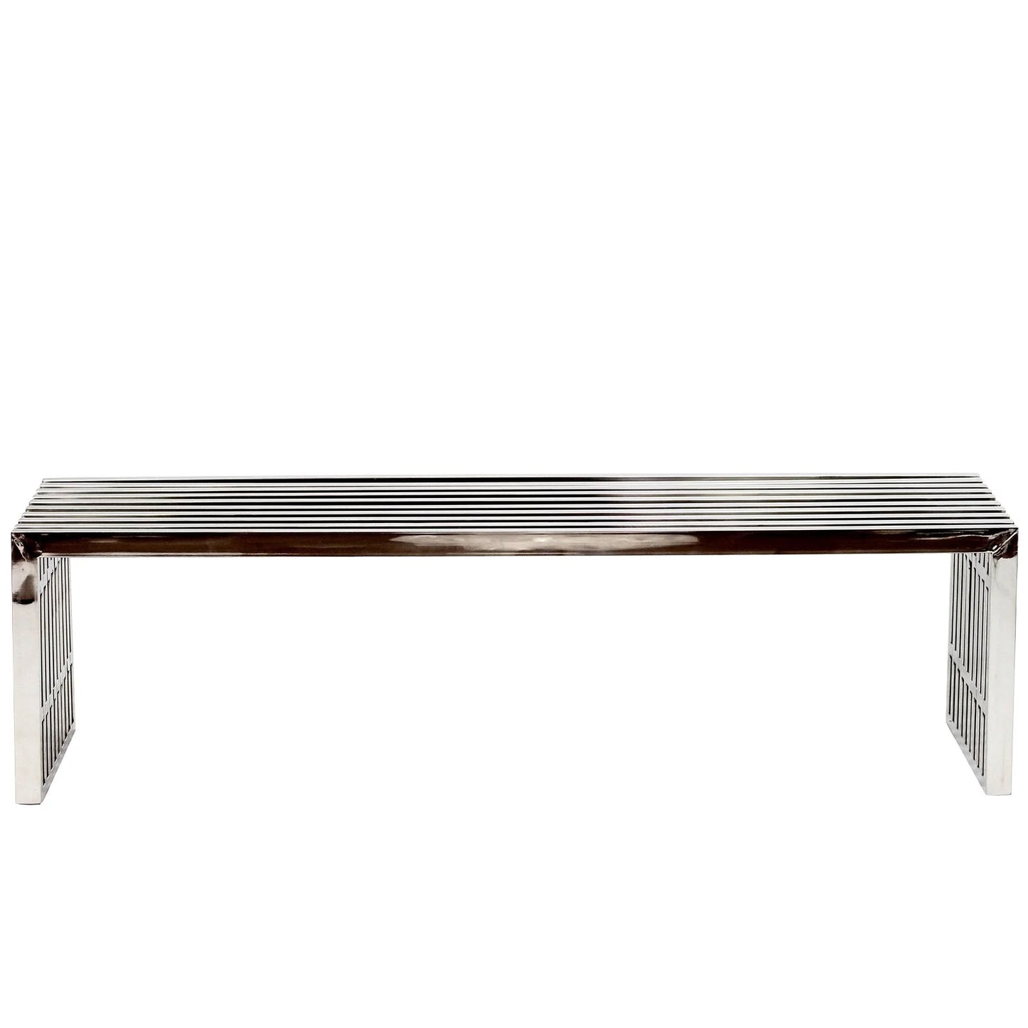 Gridiron Large Stainless Steel Bench in Silver FREE SHIPPING.