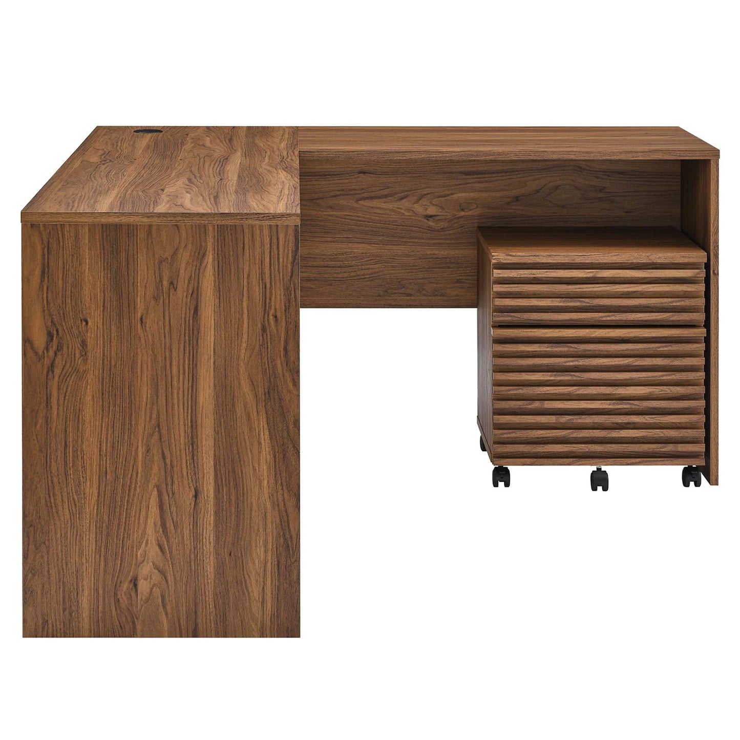 Render Wood Desk and File Cabinet Set in Walnut FREE SHIPPING.