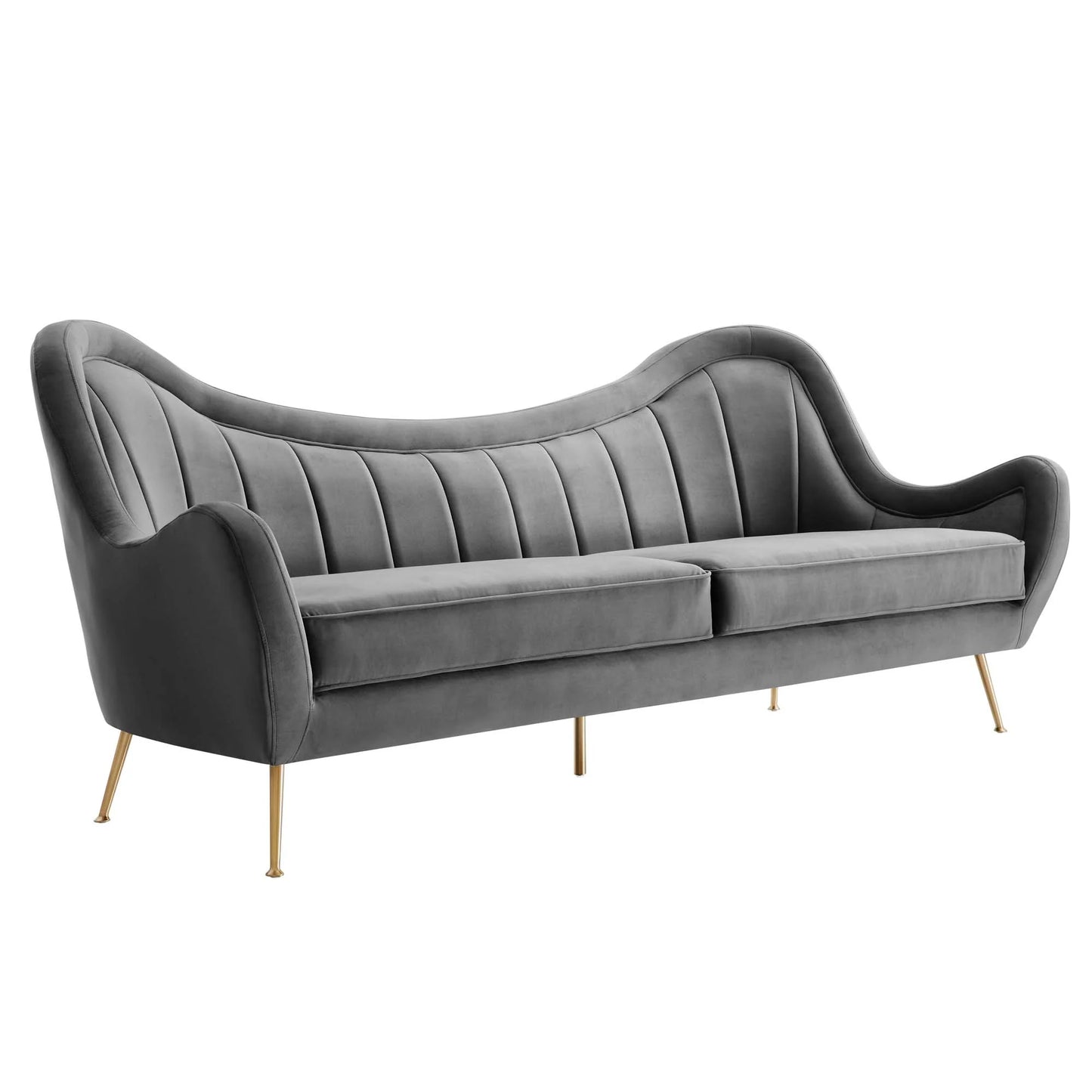 Cheshire Channel Tufted Performance Velvet Sofa FREE SHIPPING.