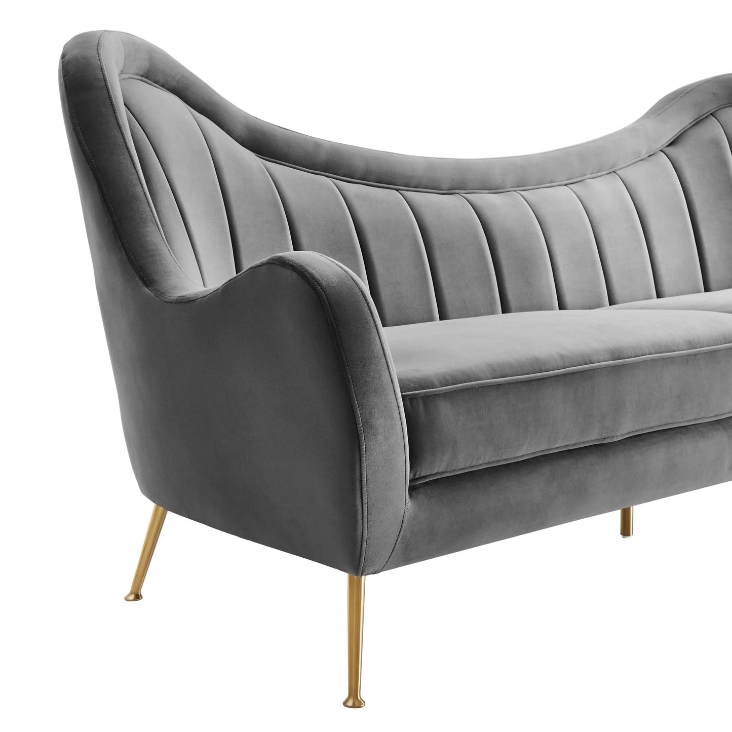 Cheshire Channel Tufted Performance Velvet Sofa FREE SHIPPING.