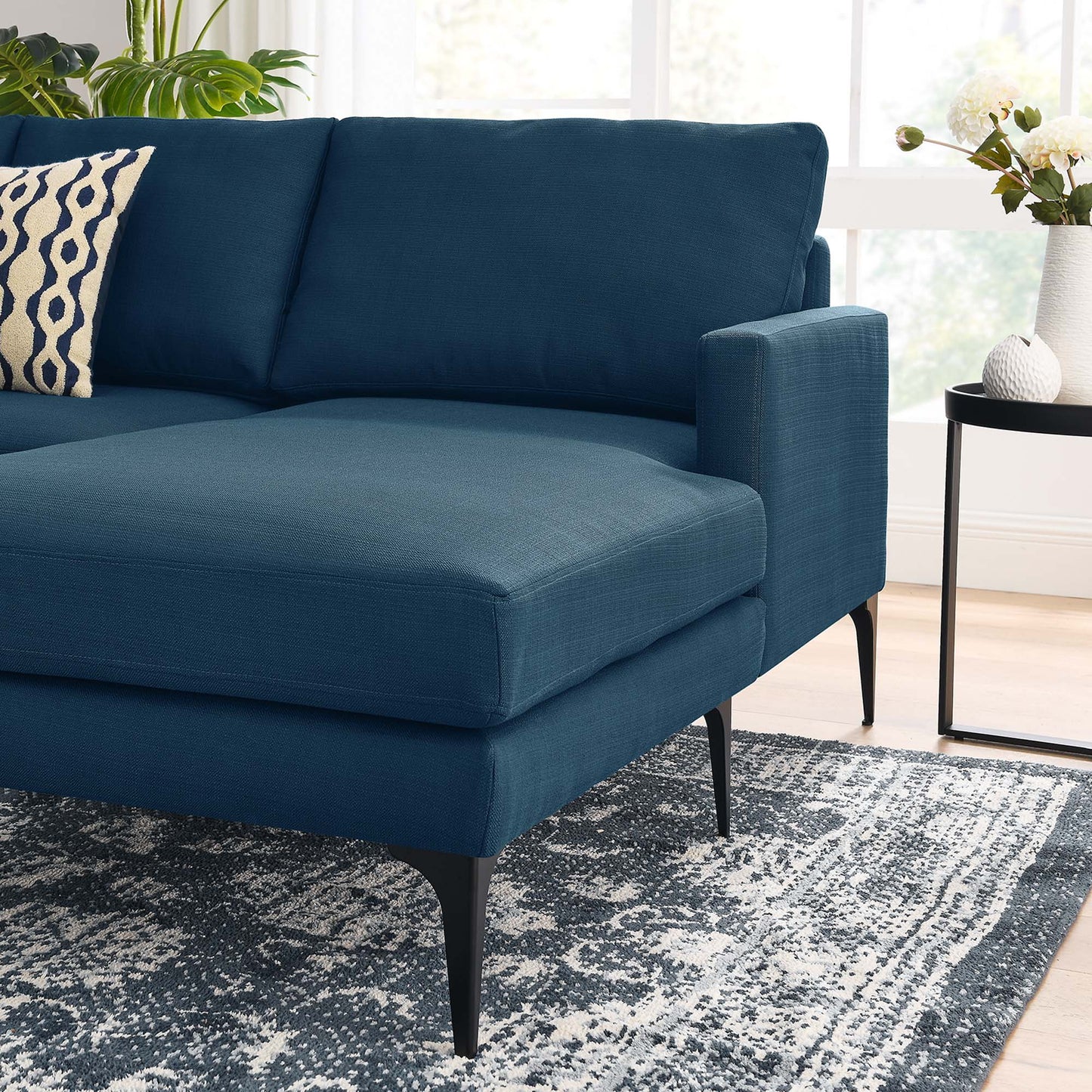 Evermore Right-Facing Upholstered Fabric Sectional Sofa FREE SHIPPING.