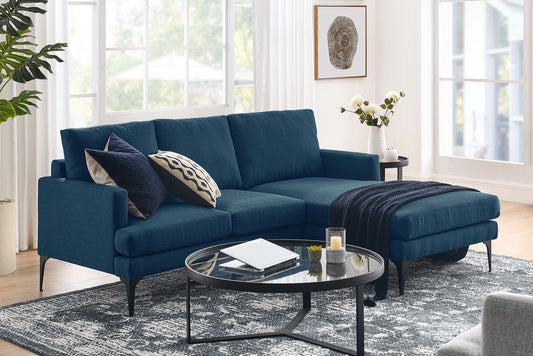 Evermore Right-Facing Upholstered Fabric Sectional Sofa FREE SHIPPING.