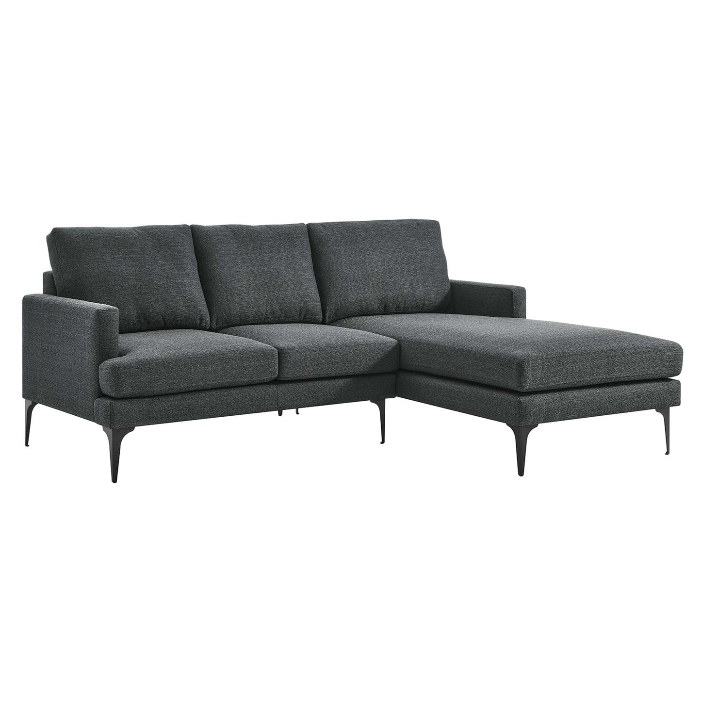 Evermore Right-Facing Upholstered Fabric Sectional Sofa FREE SHIPPING.