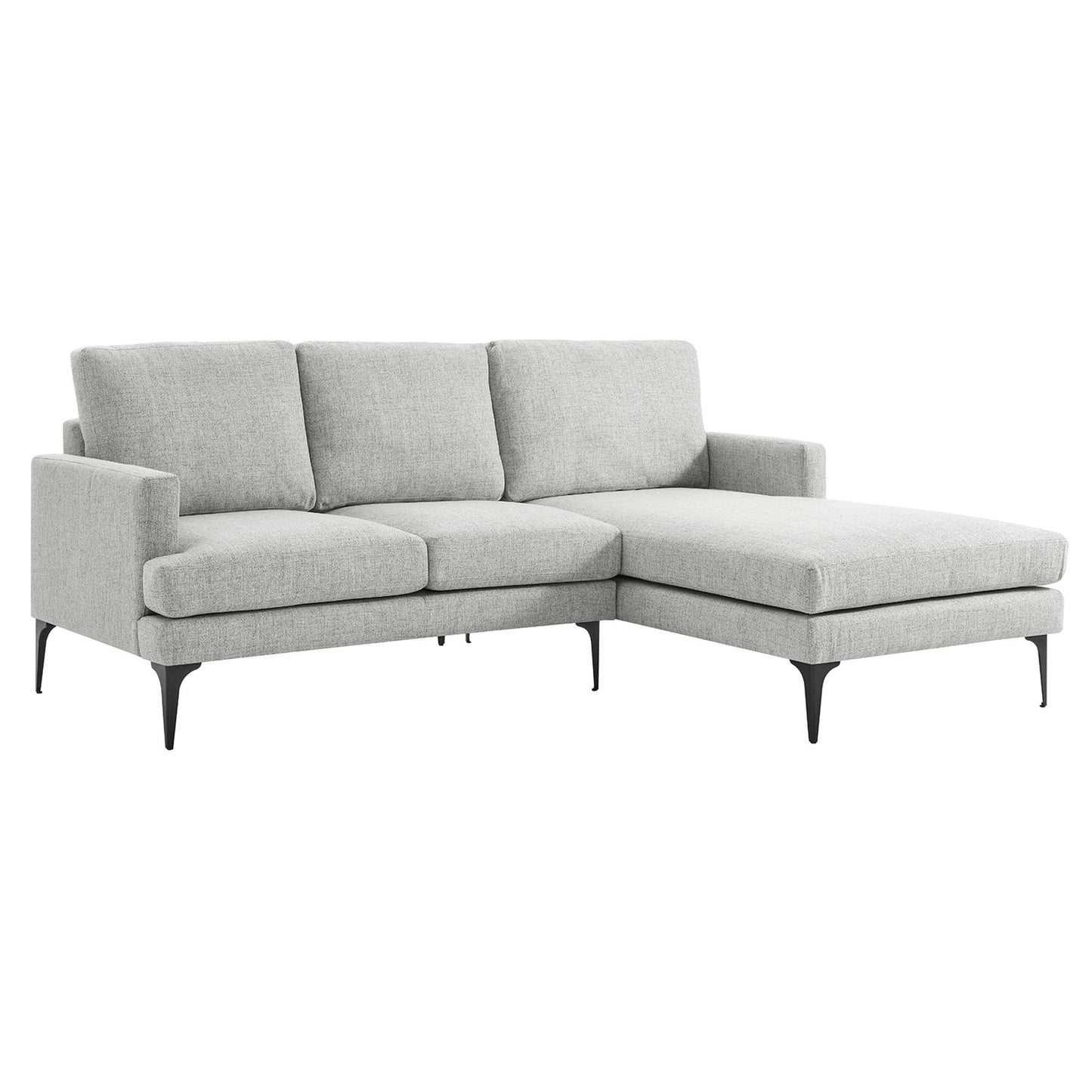 Evermore Right-Facing Upholstered Fabric Sectional Sofa FREE SHIPPING.