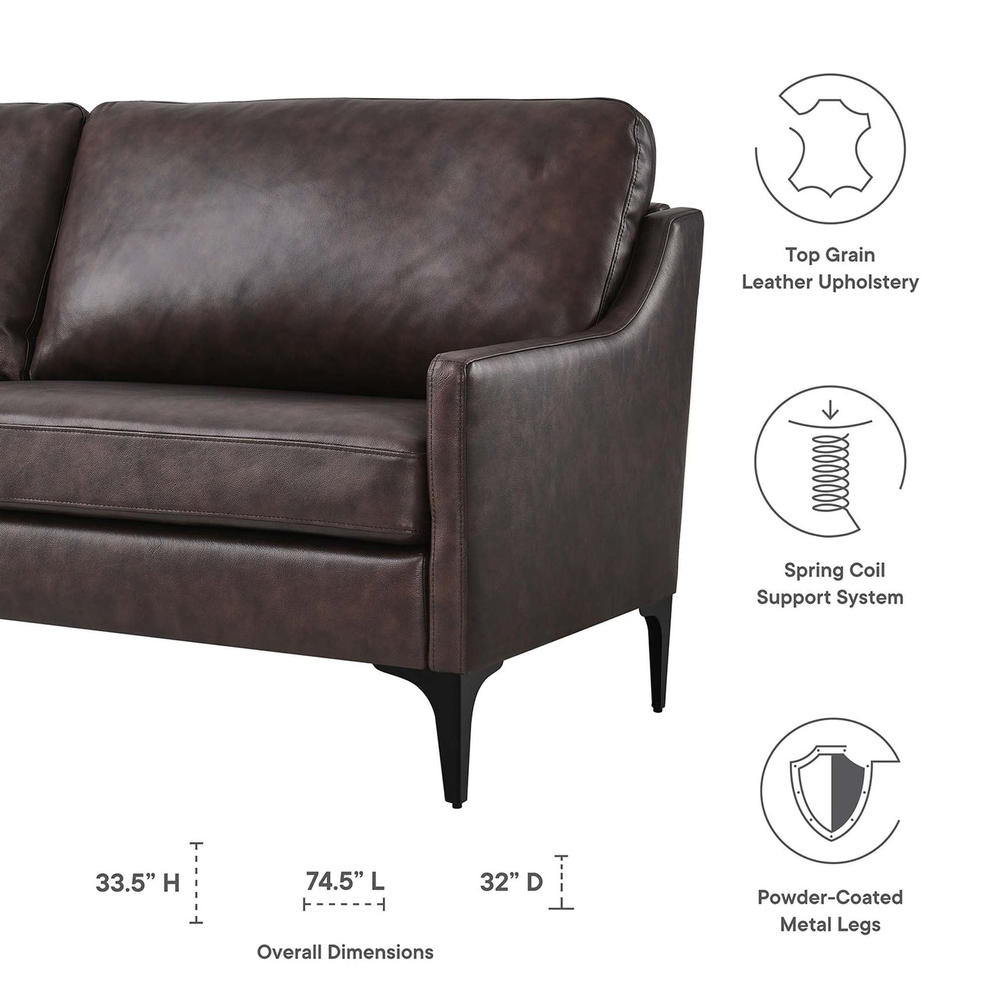 Corland Leather Sofa FREE SHIPPING.