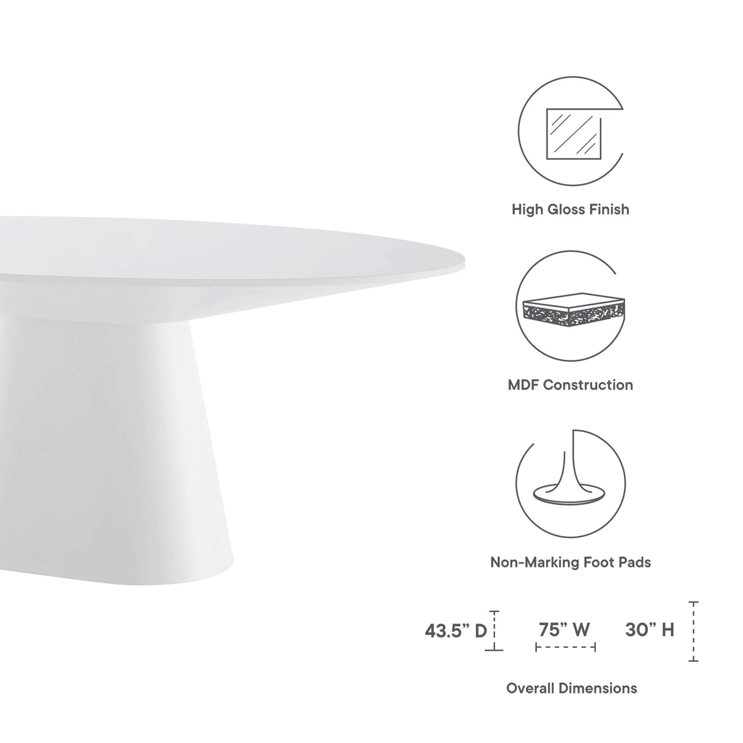 Provision 47" Round Dining Table in White FREE SHIPPING.
