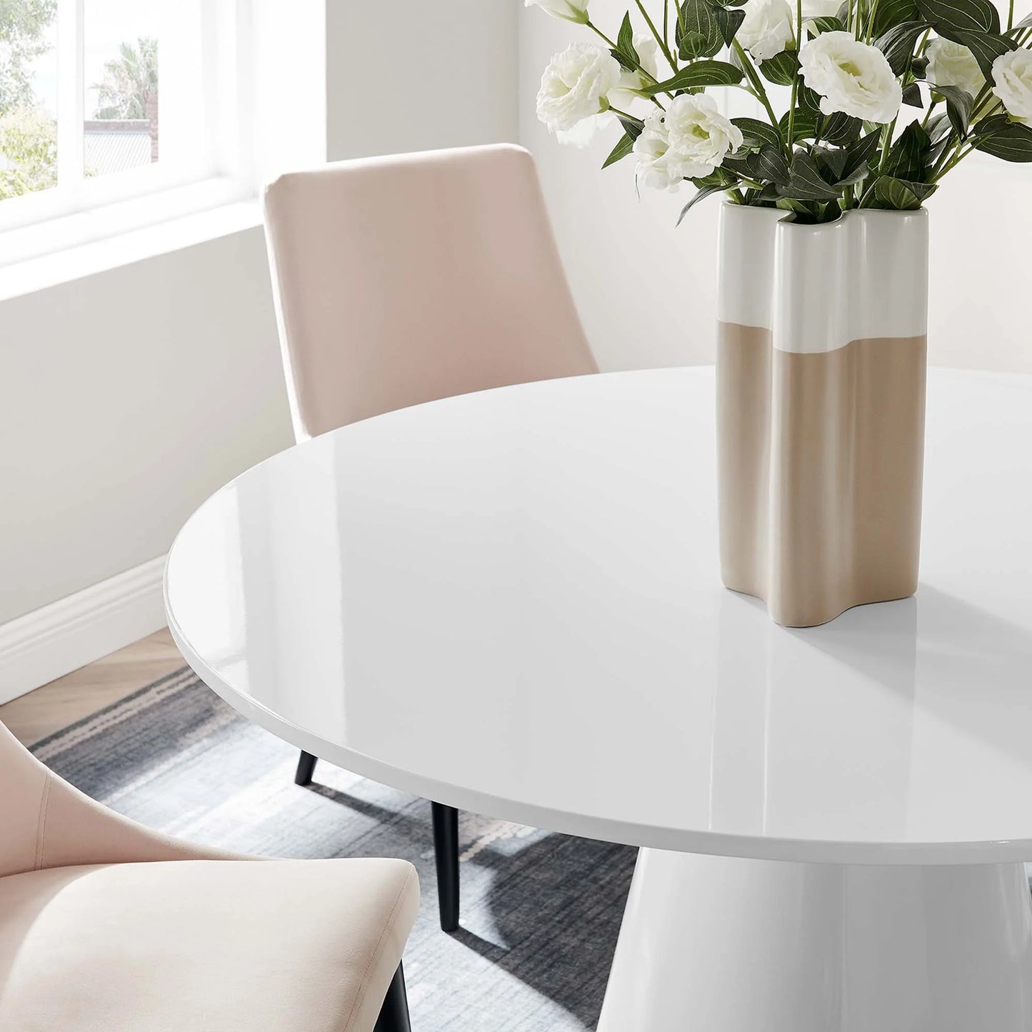 Provision 47" Round Dining Table in White FREE SHIPPING.