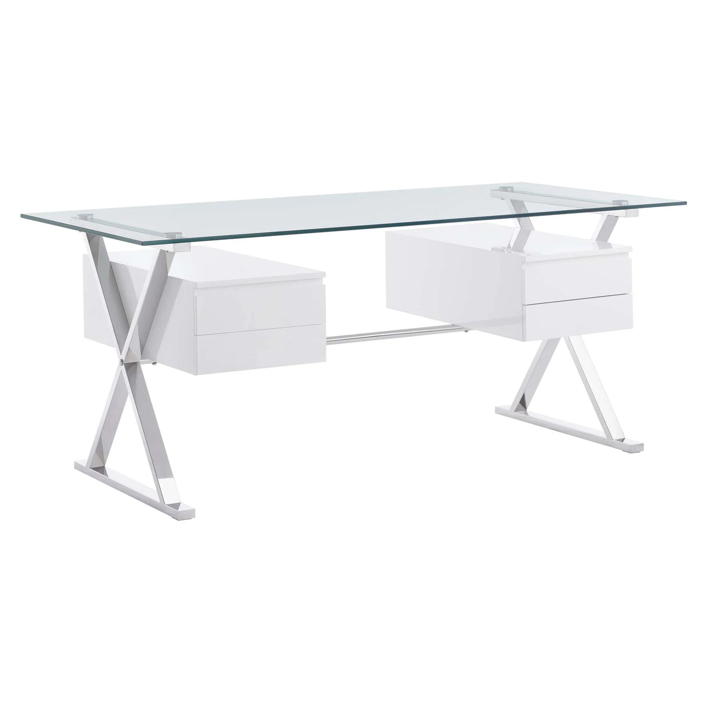 Sector 71" Glass Top Glass Office Desk FREE SHIPPING.