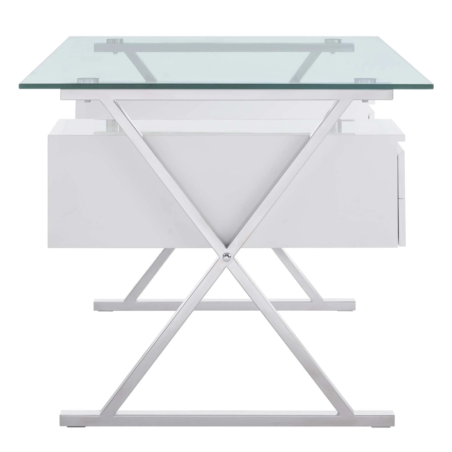 Sector 71" Glass Top Glass Office Desk FREE SHIPPING.