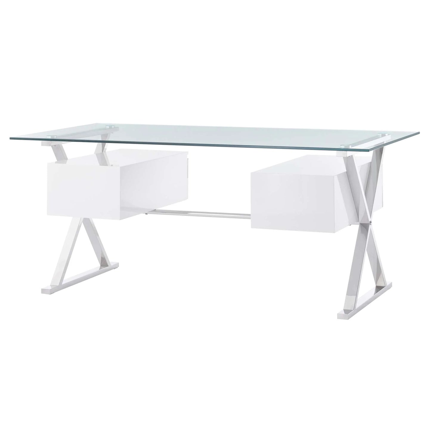 Sector 71" Glass Top Glass Office Desk FREE SHIPPING.