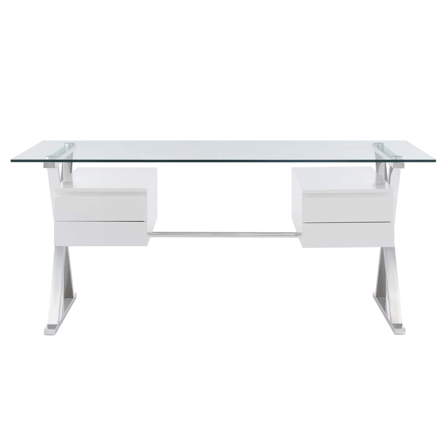 Sector 71" Glass Top Glass Office Desk FREE SHIPPING.