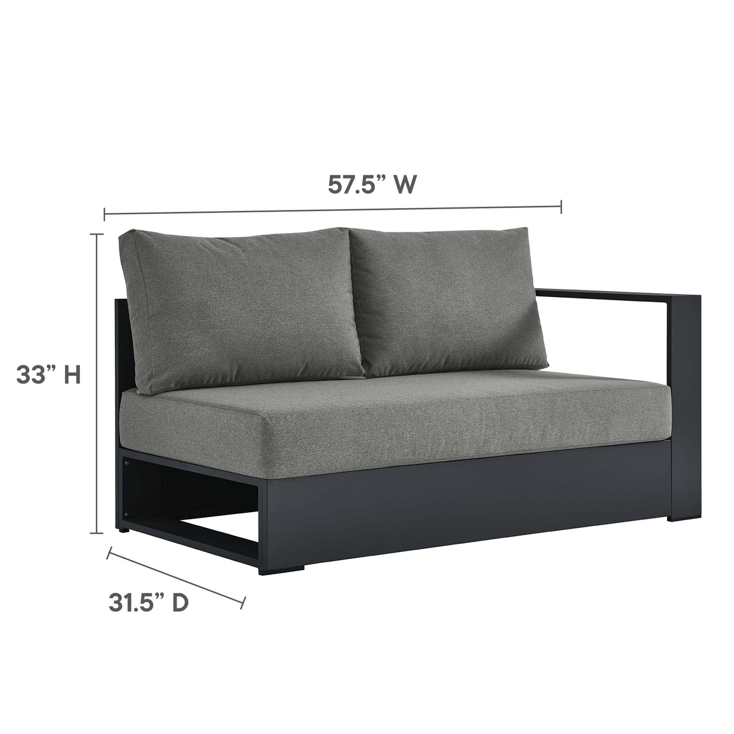 Tahoe 3-Piece Outdoor Patio Powder-Coated Aluminum Sectional Sofa Set FREE SHIPPING.