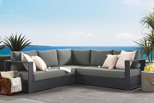 Tahoe 3-Piece Outdoor Patio Powder-Coated Aluminum Sectional Sofa Set FREE SHIPPING.