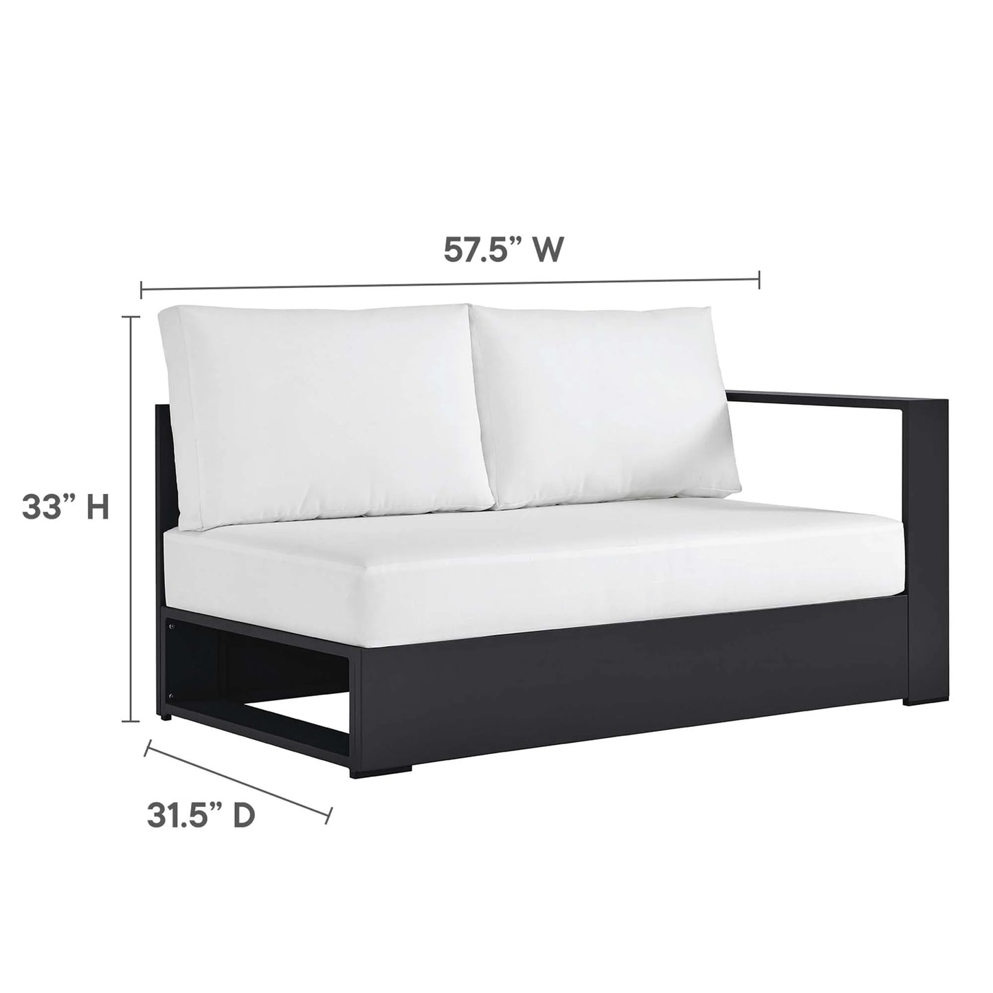 Tahoe 3-Piece Outdoor Patio Powder-Coated Aluminum Sectional Sofa Set FREE SHIPPING.