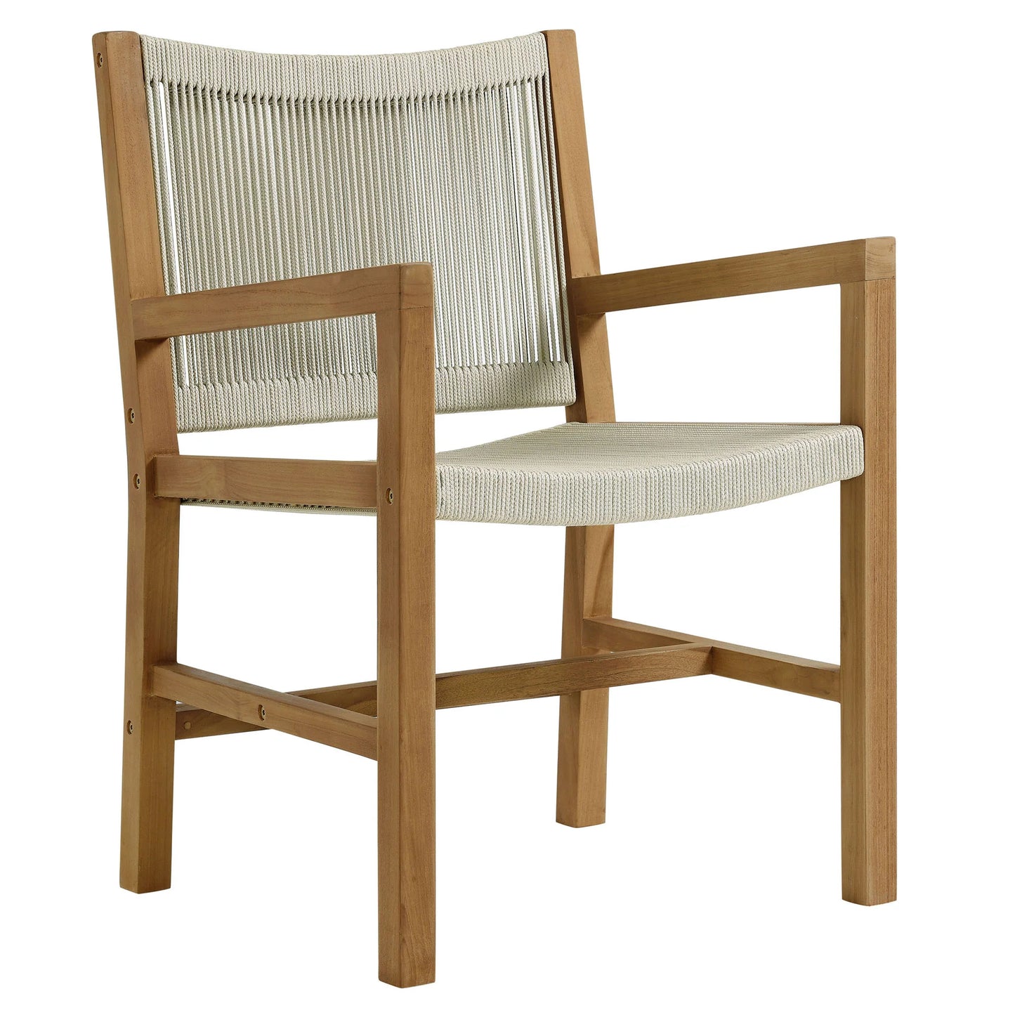 Vienna 7-Piece Outdoor Patio Teak and Rope Dining Set with Armless Chairs FREE SHIPPING.