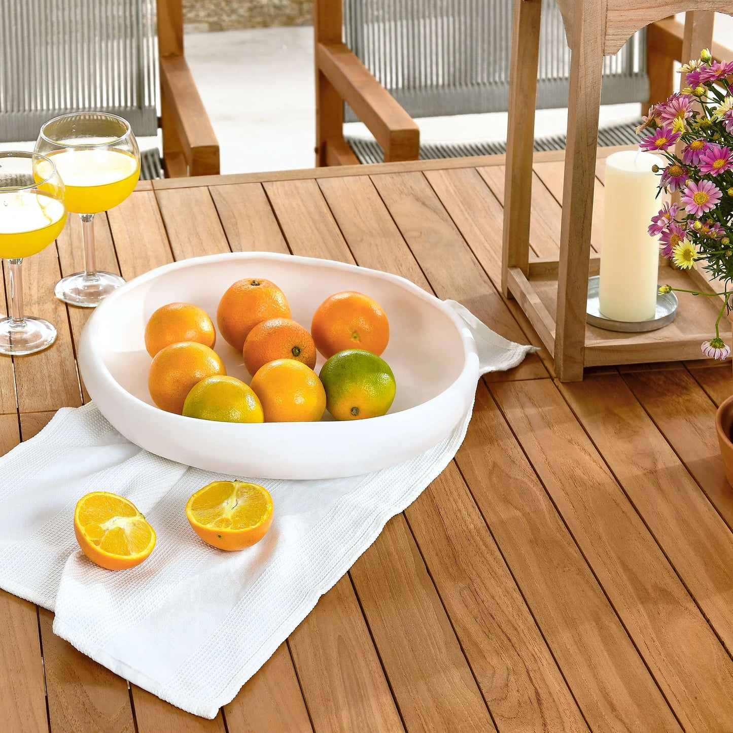 Vienna 7-Piece Outdoor Patio Teak and Rope Dining Set with Armless Chairs FREE SHIPPING.