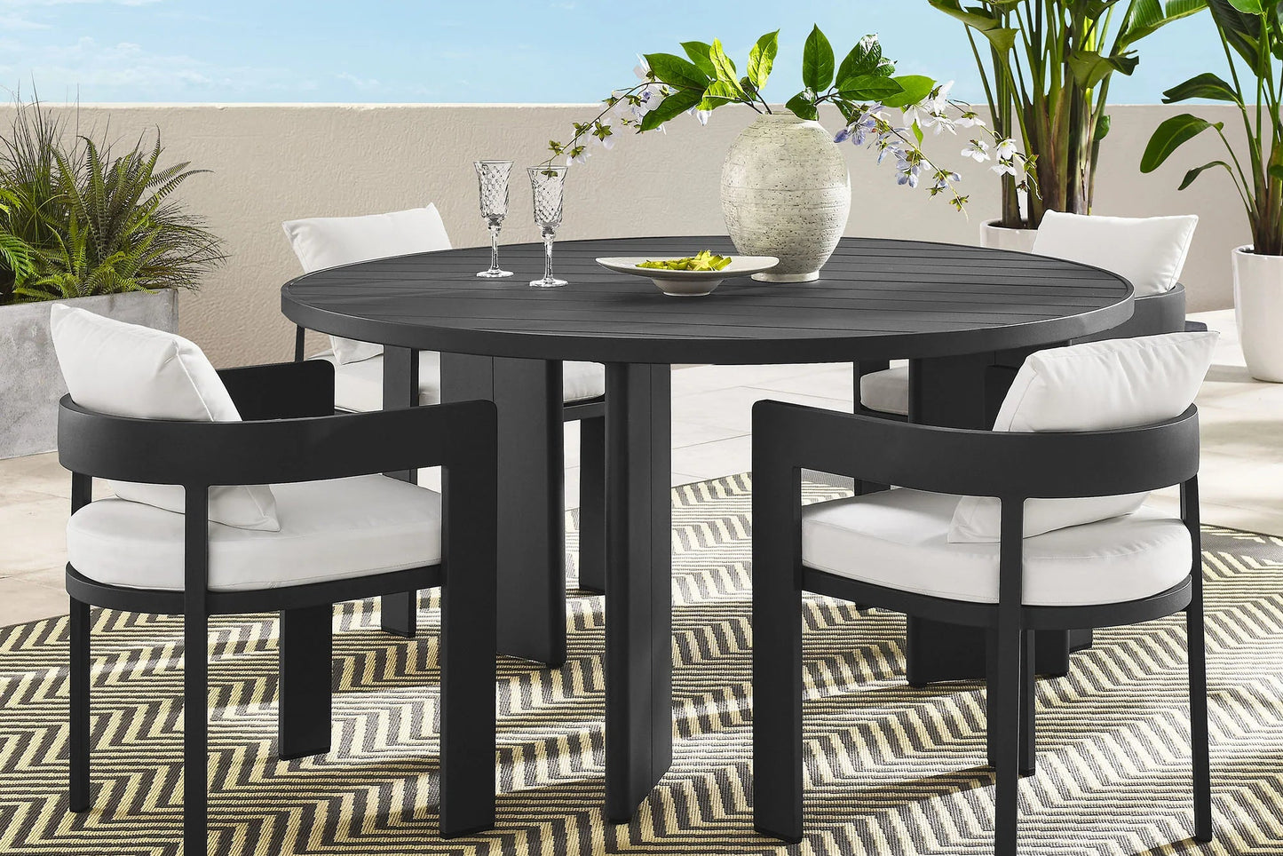 Tahoe 5-Piece Outdoor Patio Aluminum Dining Set FREE SHIPPING.