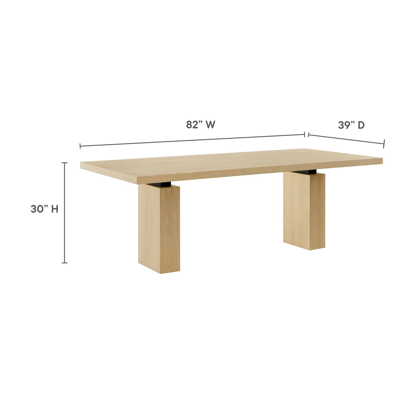 Piston 82" Rectangular Wood Dining Table in Natural FREE SHIPPING.