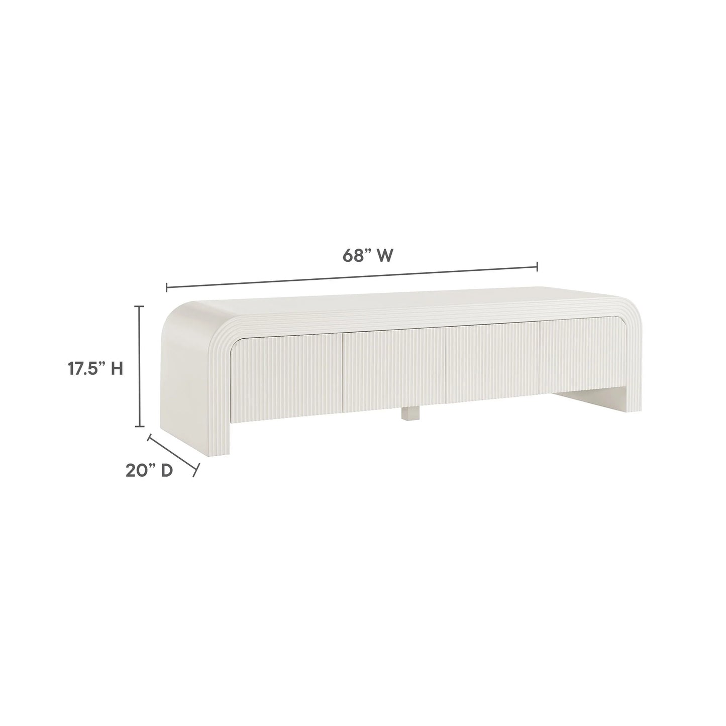 Waterflute 68" Fluted TV Stand FREE SHIPPING.