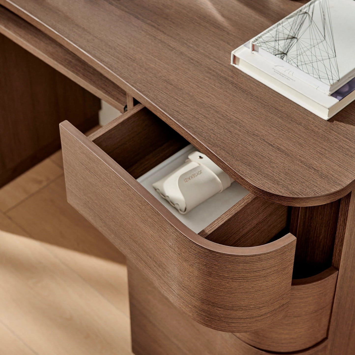 Mirae 55" 6-Drawer Curved Office Desk FREE SHIPPING.