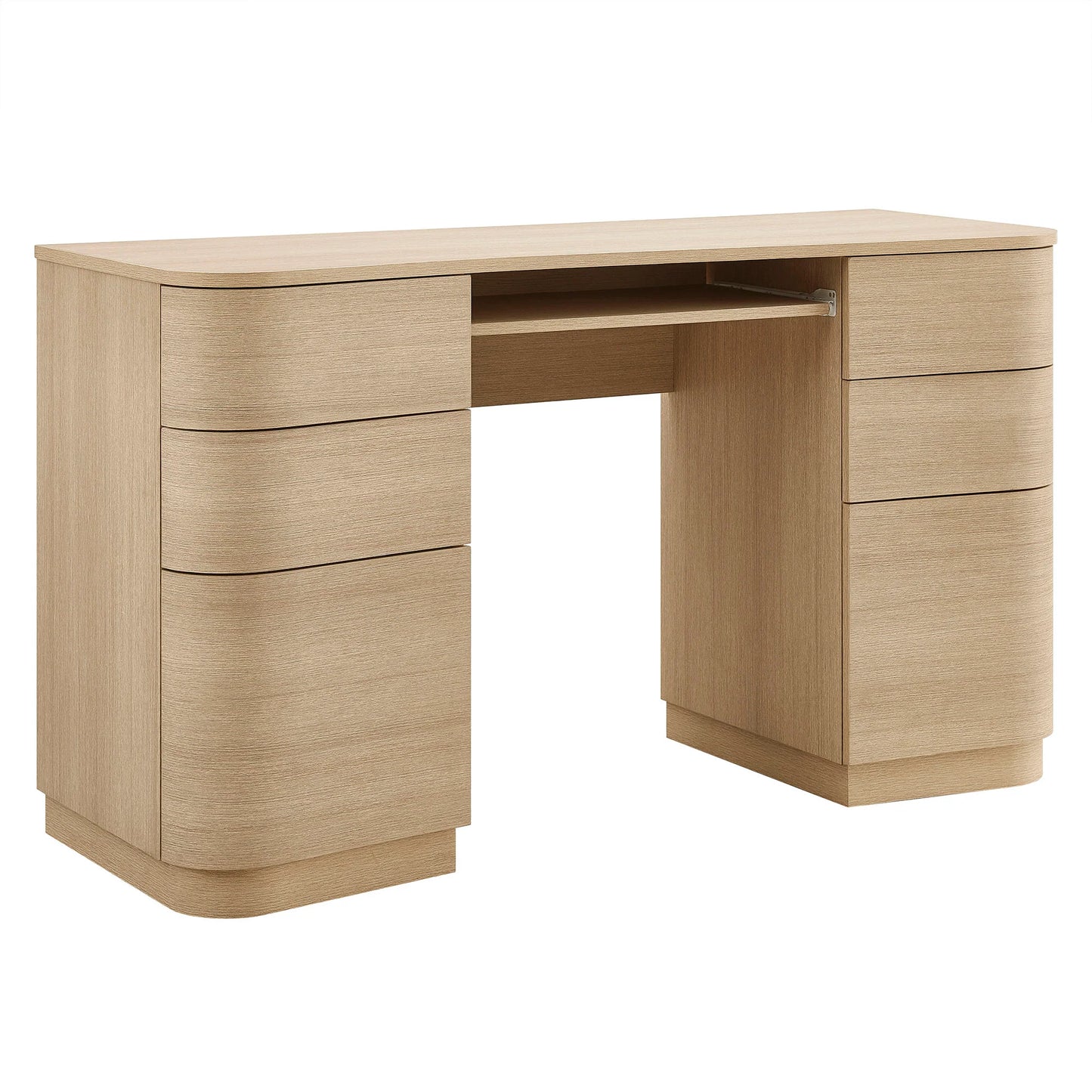 Mirae 55" 6-Drawer Curved Office Desk FREE SHIPPING.